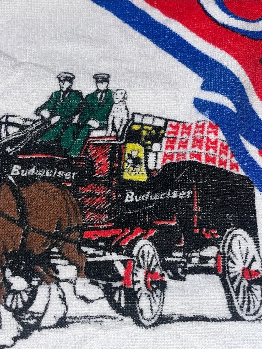 Budweiser vtg 80s Clydesdale beach towel